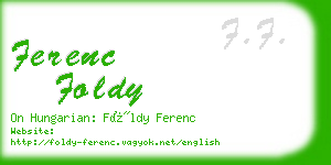 ferenc foldy business card